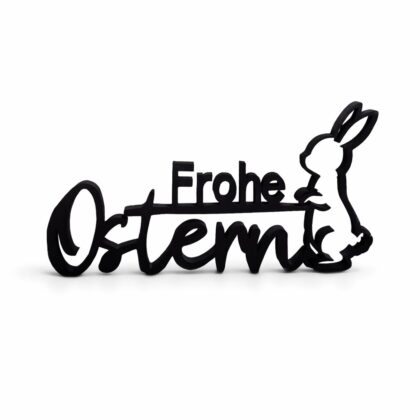 Frohe Ostern Schriftzug mit Hasenmotiv - Dekorativer 3D Druck Aufsteller