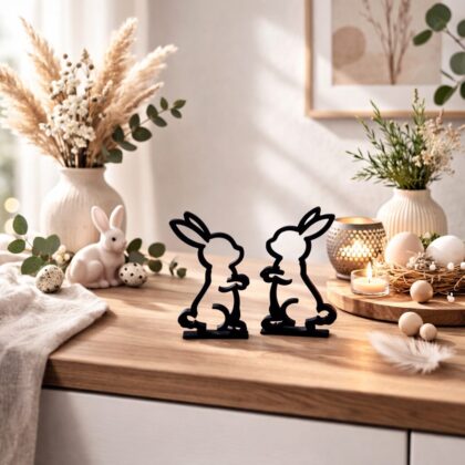 Hasen Silhouette Aufsteller im Set – Moderne Osterdeko